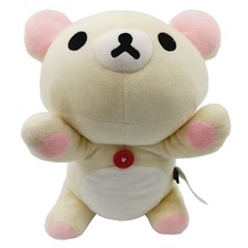 San-X Rilakkuma Korilakkuma 10  Bear Plush Toy Red Button Laying Bear
