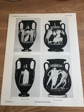 1929 double sided print from fitzwilliam museum - italiote and attic red vases