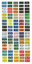 1/25 scale model car assorted USA 1960s license plates state tags 1:25
