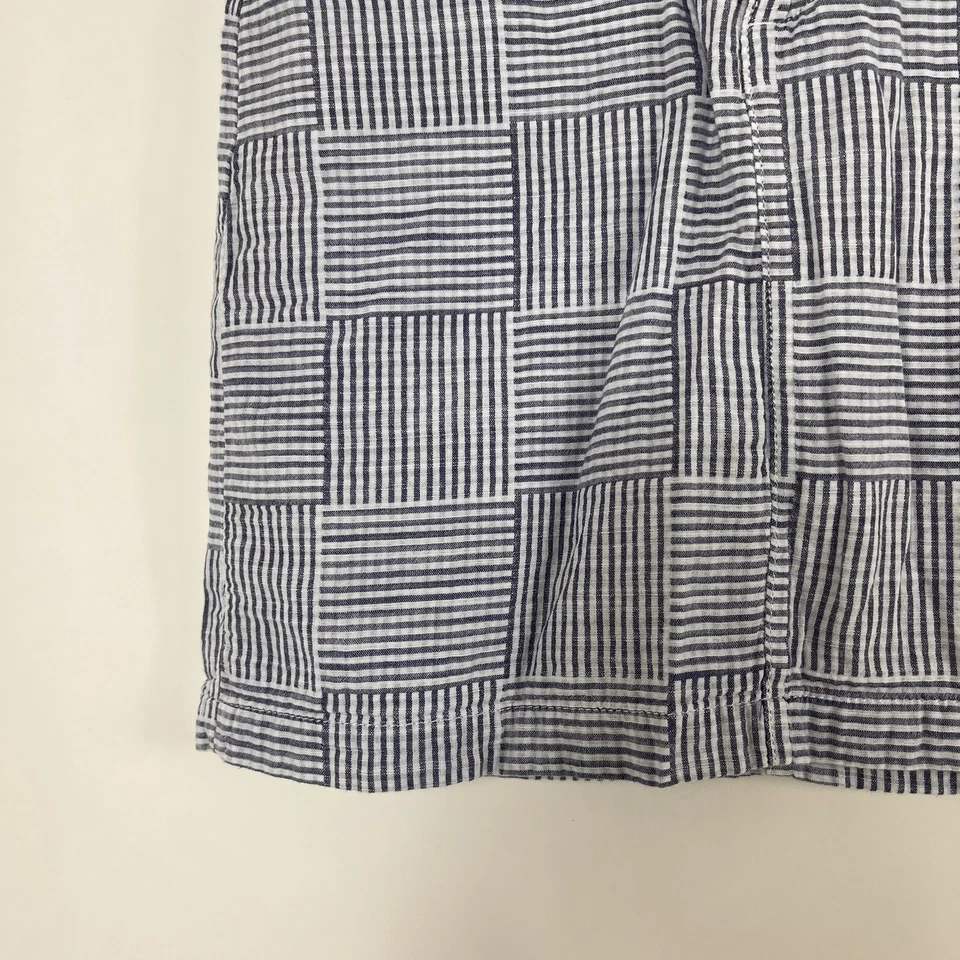 Falda corta Croft & Barrow para mujer talla 4 por encima de la rodilla mini línea A azul acolchada a rayas Foto 3 de 4