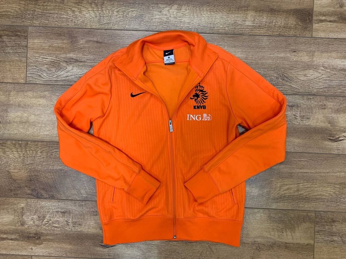 KNVB Holland Netherland Football Soccer Nike Orange Full Zipper Track  Jacket M