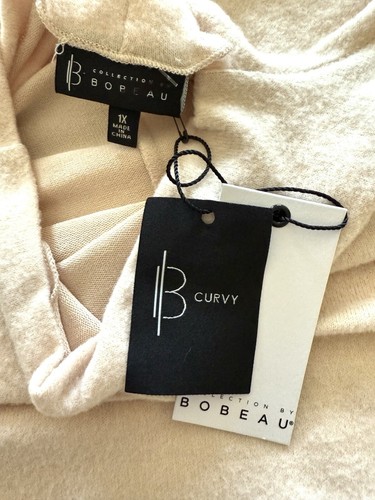 Bobeau Linda Cozy Mock Neck Long Sleeve Pleated Cuff Pullover Top Size 1X NWT - Picture 9 of 12