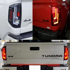 LED Tail Lights For 2014-2021 Toyota Tundra Black Pair Rear Brake Lamps Smoke