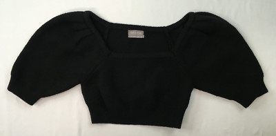 Urban Outfitters Sweater Women's Large Black Balloon Sleeve Heavy Crop