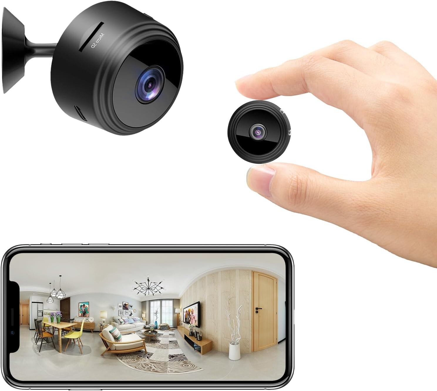 1080P WiFi Hidden Spy Camera Wireless Indoor Security Pet Cam Compact Design-image