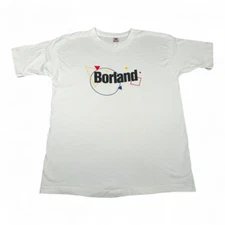 Vintage Borland Shirt Adult EXTRA LARGE White Software Programming Code USA 90s