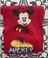 Vintage 1980s Mickey Mouse Disney World Red 80s Crewneck Sweatshirt Large