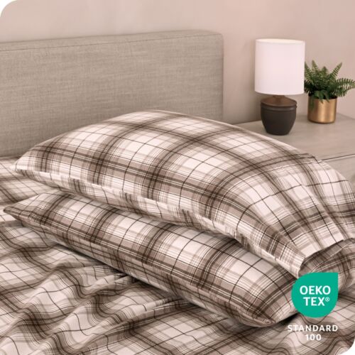 Bare Home Flanell Blatt Set Drucke - 100 % Baumwolle - tiefe Tasche - Bild 110 von 147