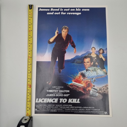 LICENCE TO KILL 1989 UK poster print James Bond 007 Timothy Dalton 28cm X 41cm - Picture 2 of 3
