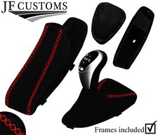 Rot Lux-Stitch Wildleder Auto DCT Getriebe Handbremse + Gestell F&uuml;r BMW E90 E92