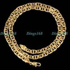18K Gold Filled 5.5mm Wide 9/20/24" Flat Mariner Link Anchor Chain Necklace X081