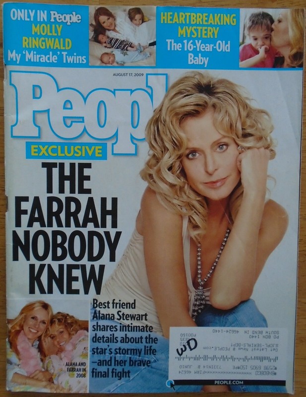 PEOPLE MAGAZINE 8-17-09 FARRAH FAWCETT, MOLLY RINGWALD, ALANA STEWART