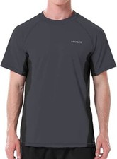 Vayager Short Sleeve Men's Swim Shirt with Rash Guard UPF 50 SS Quick Drying