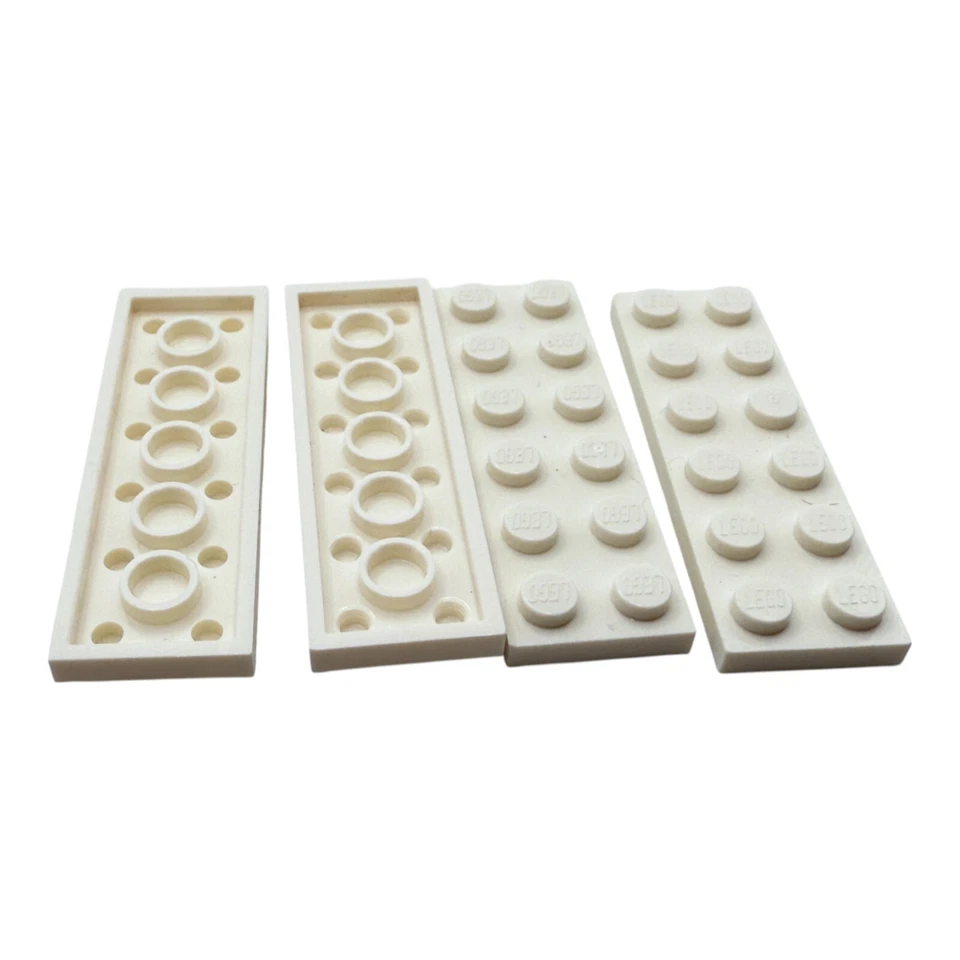 4x LEGO® Platte 2x6 Weiß 379501 3795  white beidseitig bebaubar Grundplatte - Bild 4 von 4