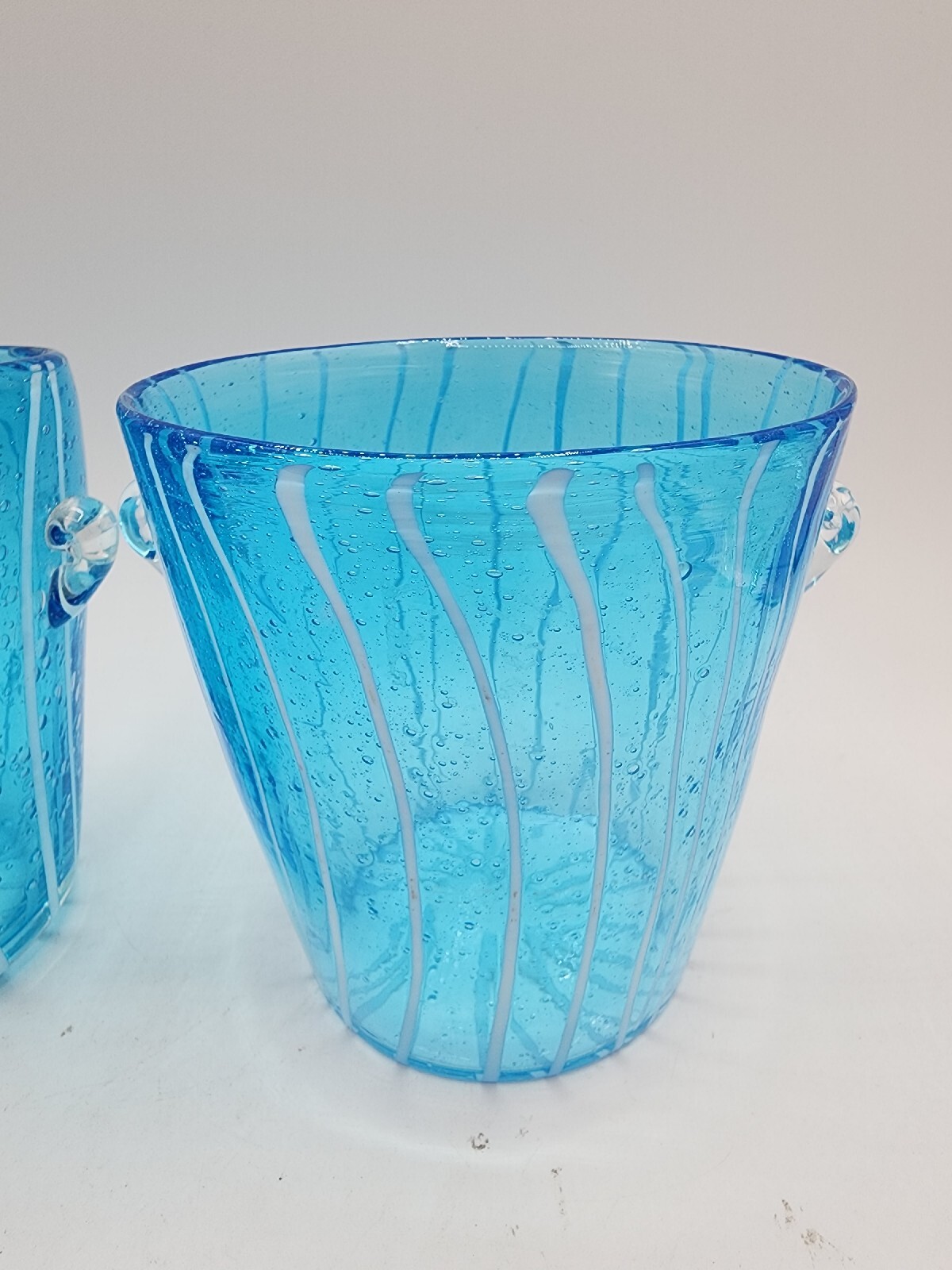 Set of 2 Venini For Disaronno Blue Art Glass Ice buckets eBay