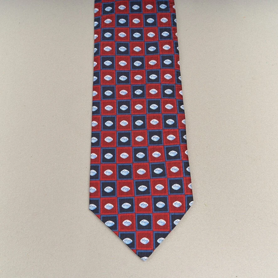 Corbata de seda Pfizer Viagra roja geométrica 58" promocional azul pastilla Foto 2 de 4