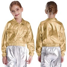 Unisex Kids Blazer Baseball Coats Streetwear Outwear Disco Jacket Girls Dance