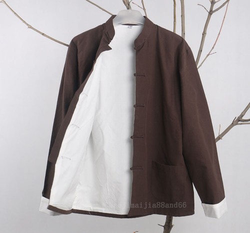 100% Cotton Double thick Kung fu Tai chi Bruce Lee clothes Uniforms Jacket coat - Imagen 4 de 13