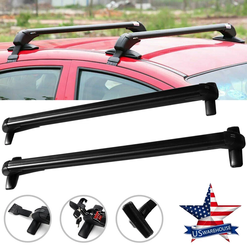 For Nissan Sentra Aluminum Top Roof Rack Cross Bar 43.3" Luggage Carrier w/ Lock Foto 3 de 4