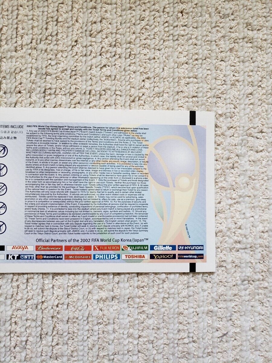 FIFA World Cup 2002 Match 43 (Mexico vs. Italy) Full Ticket FIFA World Cup 2002 Match 43 (Mexico vs. Italy) Full Ticket