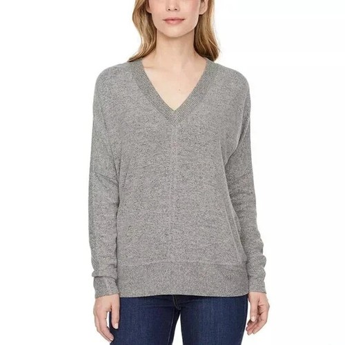 Buffalo David Bitton V-Neck Long Sleeve Soft Cozy Sweater, Gray, Large - Picture 4 of 6