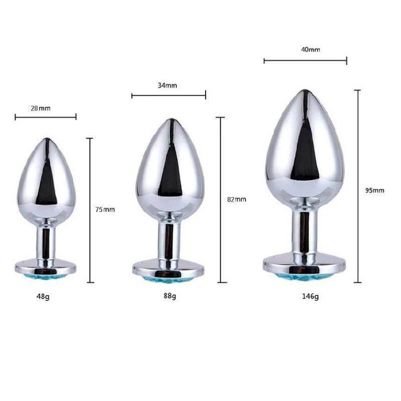 Stainless Steel Diamond Anal Butt Plug Bead For Women Male Adult Sexual Game Toy - Image 4 of 4