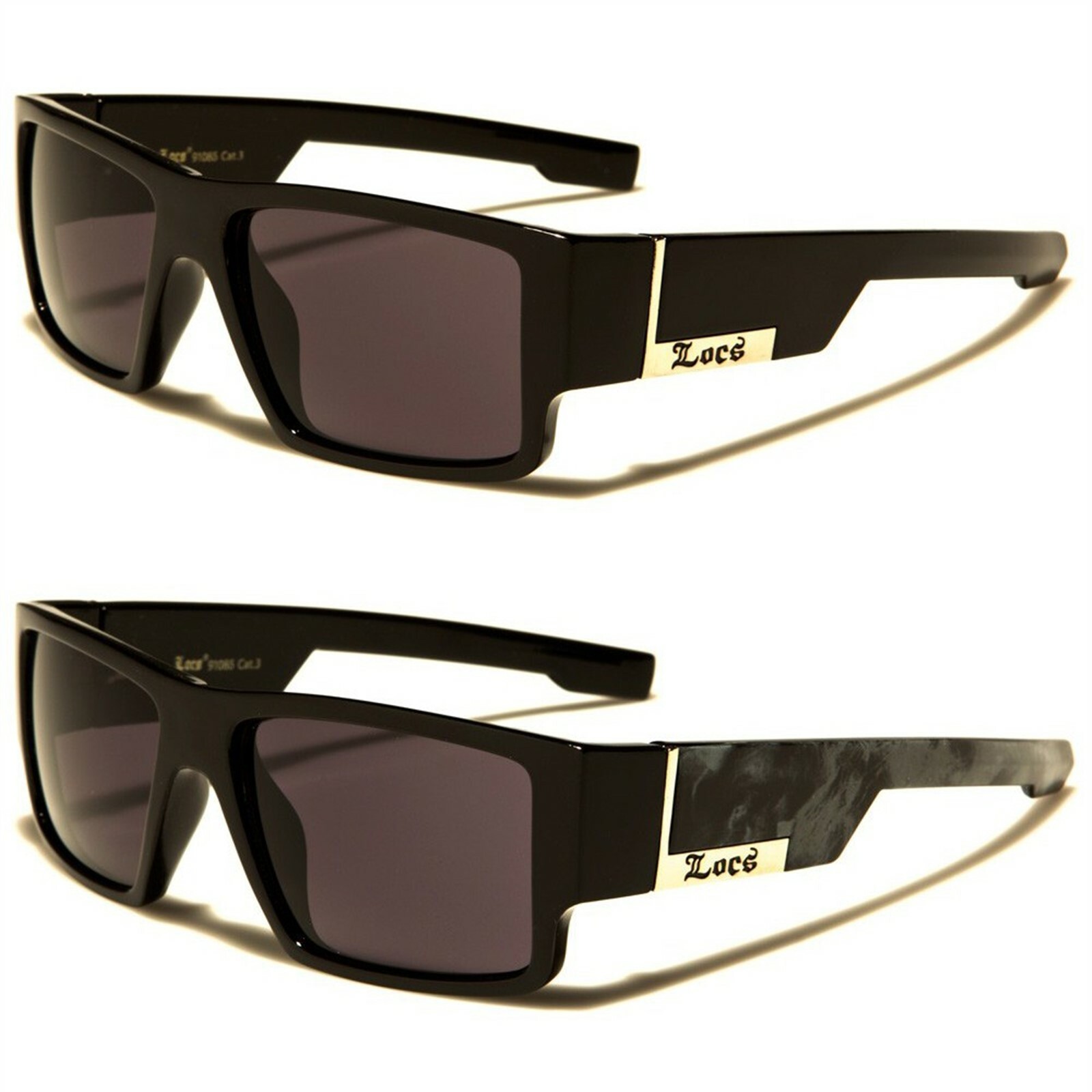 LOCS Rectangular Gangster Black Shades Mens Designer Sunglasses eBay