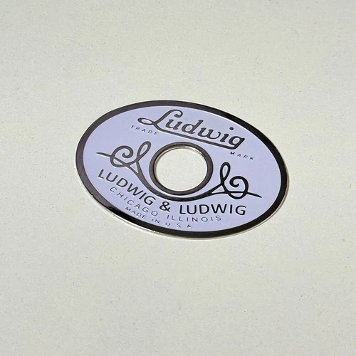 1930's Ludwig & Ludwig White & Silver Drum Badge Reproduction