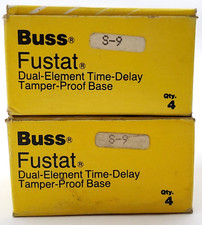 Lot of 8 Bussmann Fustat S-9 Fuses 9 Amp 125V Time Delay Dual Element Type S