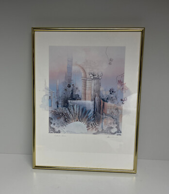 Carl-Heinz Lieck Griechischer Sommer Edition Dingwerth 40x31 AMS Alurahmen gold