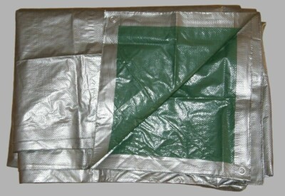 10 x 15m Schwerlast Wasserdicht Marktstand Silber Abdeckplane Abdeckung Bauplane