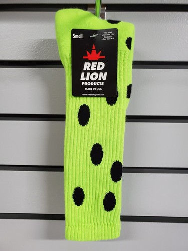 Neon Yellow w/Black Dots Red Lion Sport Socks Softball Baseball 1 pr Unisex Sm - Afbeelding 1 van 4