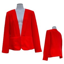 Vintage Y2k Jlo Womens L Cropped Blazer Jacket Colorful Tailored Orange Nos New