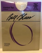 BILL BLASS - OFF WHITE- CONTROL TOP - SANDALFOOT PANTYHOSE - SIZE A 100-125 Lbs