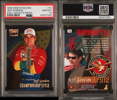 1996 Zenith Racing Jeff Gordon 24KT GOLD Artist's Proof PSA 10