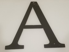 Black Letter "A" Metal Wall Hanging Sign Plaque Home D cor 12" Tall x 12" Wide