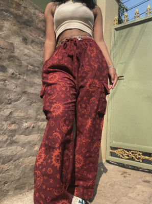 Unisex Hippiehose | Sonnen- & Monddruckhose | Baumwollhose | Festivalhose |