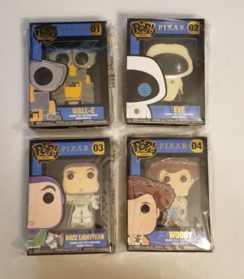 Funko Pop Pixar Large Enamel Pin Set Wall-E Eve Buzz Lightyear Woody Lot