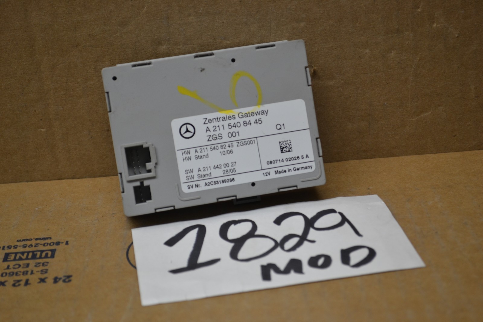 03 04 05 06 07 08 09 Mercedes E320 Central Gateway Control Module #1829-MOD 