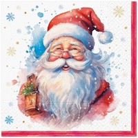 20 Servietten Portrait Of Santa Claus Portrait Weihnachtsmann GlöCkchen 33X33Cm