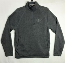 Walt Disney World Men  s 1/4 Zip Up Sweater Gray Heavy Fleece 1971 Authentic 720