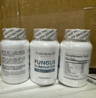 3 PACK PureHealth Research FUNGUS ELIMINATOR Supplement  60 Caps 2028