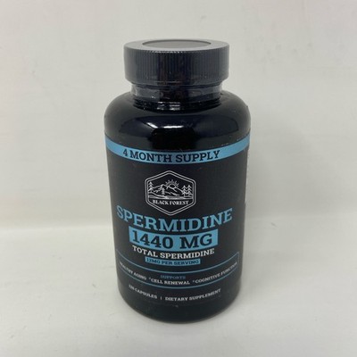 Black Forest Spermidine Supplement - 1440mg, Non GMO, Vegan - 120 Capsules