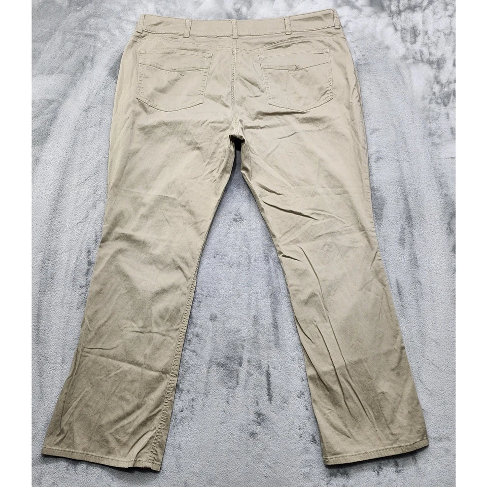 Pantalones Lee Riders para mujer 22W color caqui tostado tiro medio corte bota algodón elástico informales Foto 3 de 4