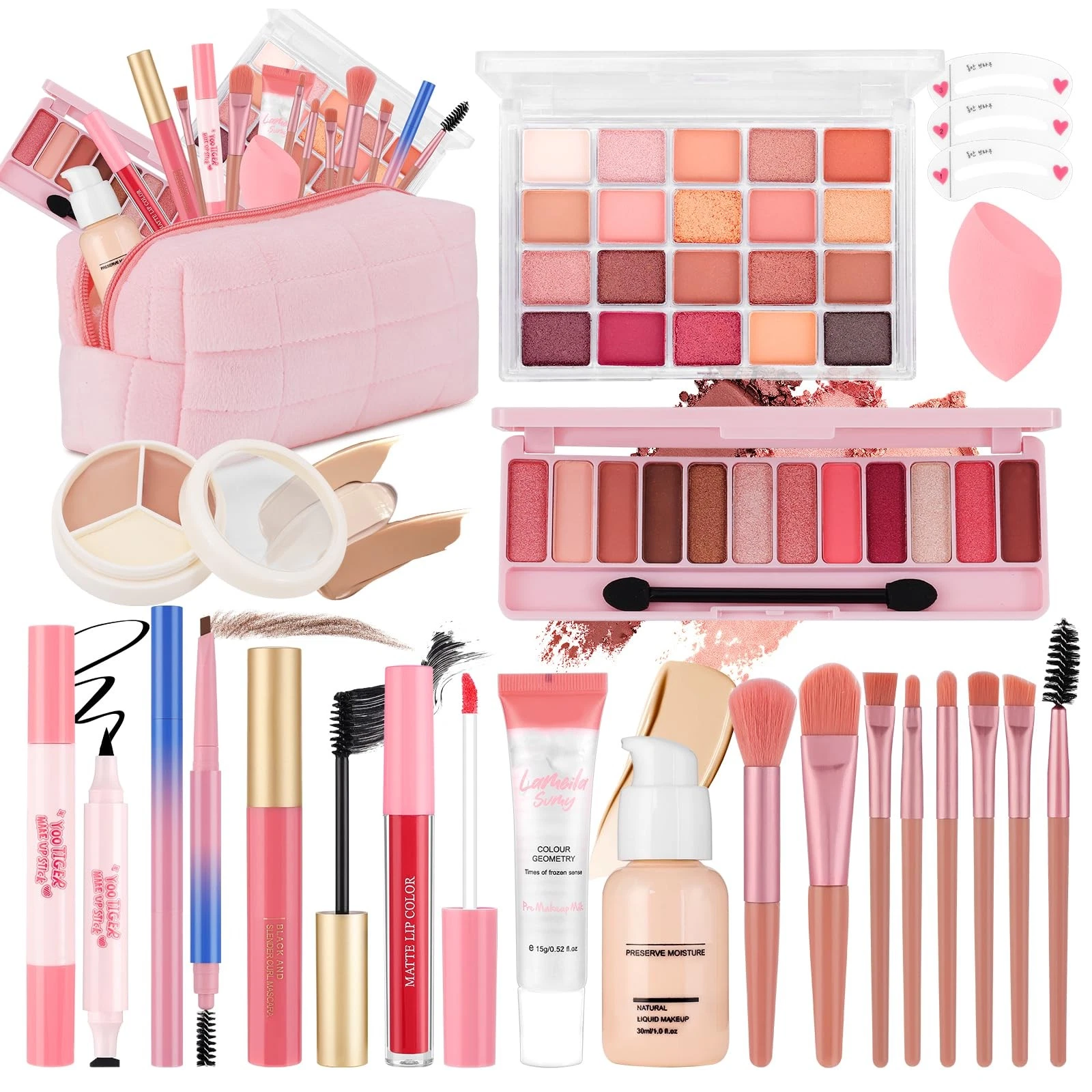 All In One Makeup Kit for Teen Girls Beginners with PINK