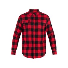 George Men  s Super Soft Flannel Shirt   Red  Black Plaid   Size Medium- New
