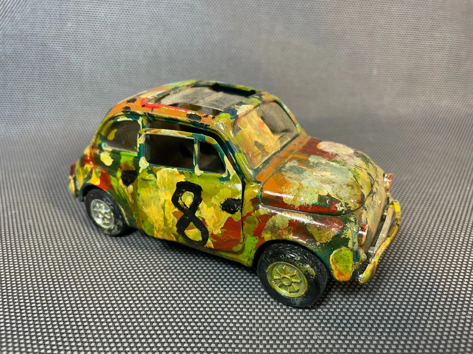 Auto Miniatura Fiat 500 L Scala 1/25 Politoys Vintage In Cattivo Stato - Immagine 3 di 4