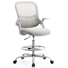 Tall Drafting Office Desk Chair - Ergonomic High Stool Computer Chair with Ad...