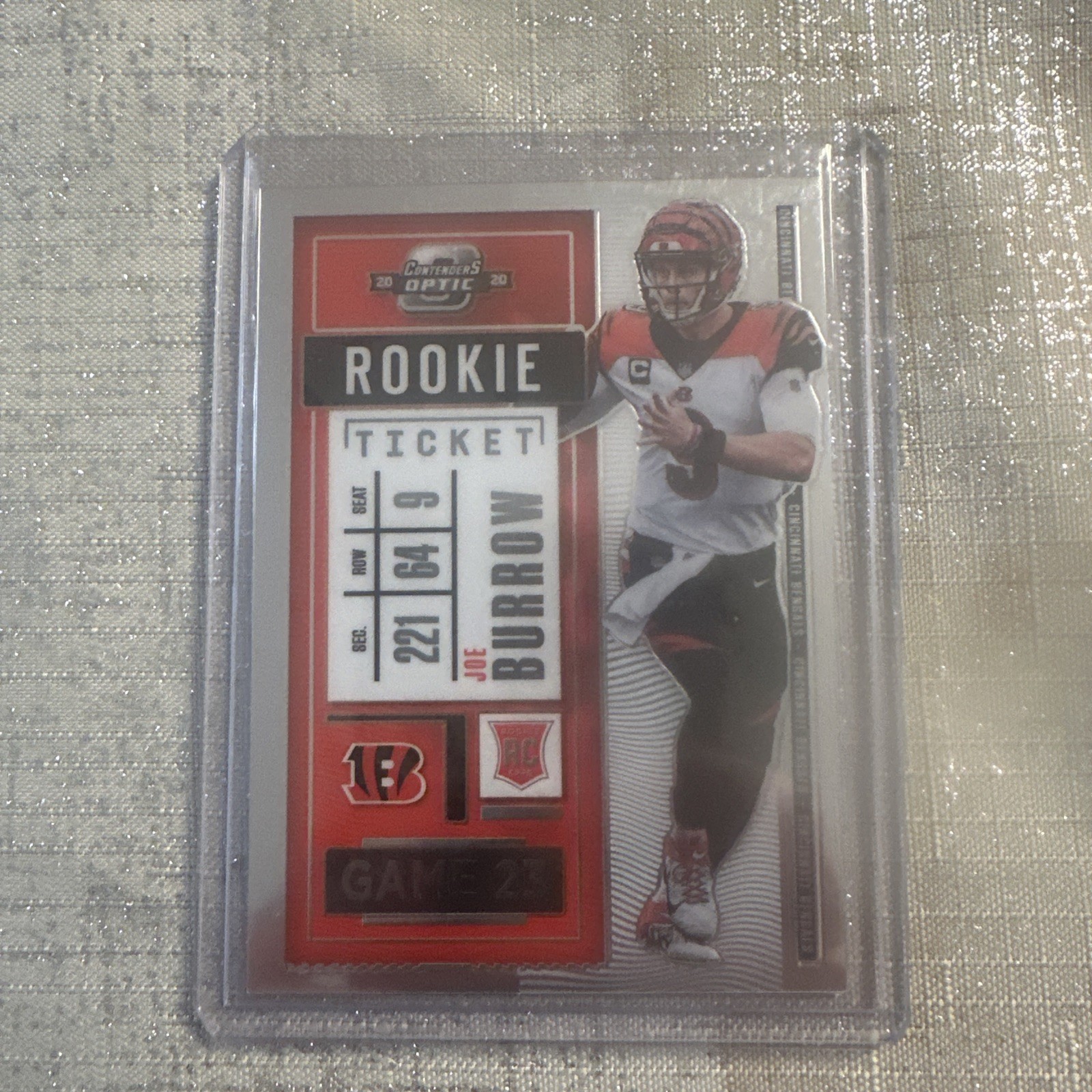 2020 OPTIC CONTENDERS SILVER RC TICKET JOE BURROW ROOKIE CARS RARE!