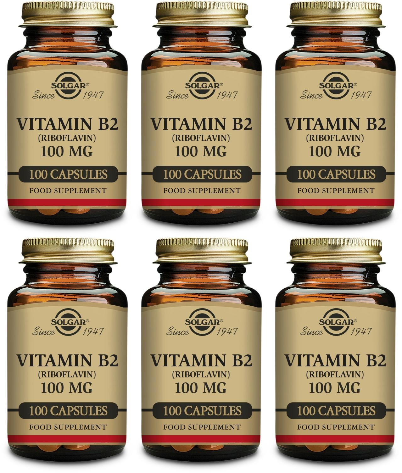Solgar Vitamin B2 Riboflavin 100mg 100 Veg Capsules Supports Energy Production - Image 4